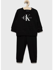 Детски анцуг Calvin Klein Jeans в черно
