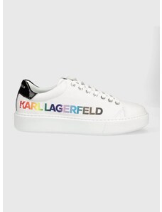 Кожени маратонки Karl Lagerfeld Maxi Kup в бяло