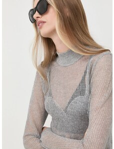 Пуловер Guess дамски в сребристо от лека материя