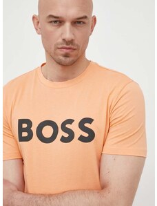Boss Orange Памучна тениска BOSS CASUAL в оранжево с принт 50481923