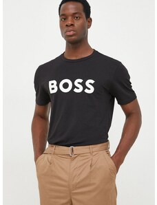 Boss Orange Памучна тениска BOSS CASUAL в черно с принт 50481923