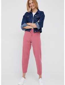 Панталони Tommy Hilfiger в розово с изчистен дизайн