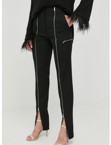 Вълнен панталон Victoria Beckham в черно с кройка по тялото, с висока талия