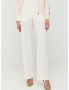 Панталони Victoria Beckham в бяло със стандартна кройка, с висока талия
