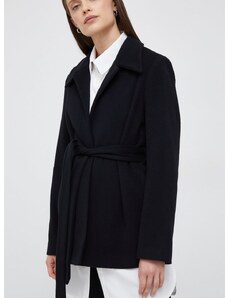Вълнено палто Calvin Klein в черно с преходна изолация
