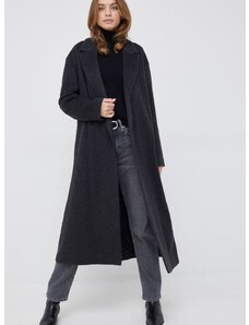 Вълнено палто Calvin Klein в черно с преходна изолация