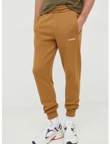 Спортен панталон Calvin Klein в кафяво с изчистен дизайн K10K109940
