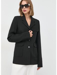 Сако Victoria Beckham в черно с едно копче с изчистен дизайн
