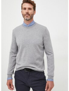 Вълнен пуловер BOSS мъжки в сиво