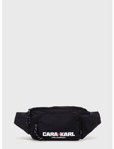 Чанта за кръст Karl Lagerfeld X Cara Delevingne в черно