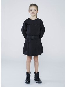 Детска рокля Karl Lagerfeld в черно къс модел разкроен модел
