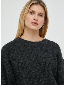 Пуловер с вълна American Vintage дамски в сиво от топла материя