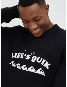 Пуловер с вълна Quiksilver мъжки в черно