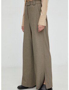 Панталони By Malene Birger в кафяво с широка каройка, с висока талия