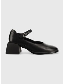 Кожени обувки с дебел ток Vagabond Shoemakers Ansie в черно с висок ток