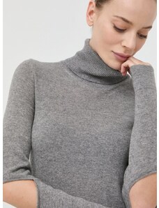 Вълнен пуловер Beatrice B дамски в сиво от лека материя с поло