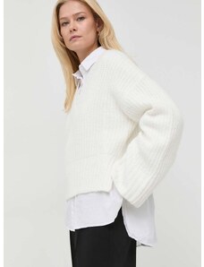 Пуловер Guess дамски в бяло от топла материя