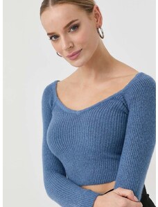 Пуловер с вълна Guess дамски от лека материя