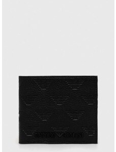 Кожен портфейл Emporio Armani мъжки в черно YEM122 Y142V