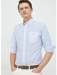 Памучна риза Polo Ralph Lauren мъжка със стандартна кройка с яка копче 710897269