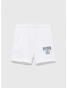 Детски къси панталони Tommy Hilfiger в бяло с регулируема талия