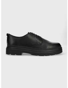 Кожени половинки обувки Calvin Klein Lace Up Derby в черно