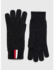 Вълнени ръкавици Tommy Hilfiger в черно