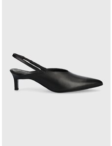 Кожени обувки с висок ток Calvin Klein HW0HW01345 GEO STIL SLINGBACK PUMP 50 в черно с отворена пета