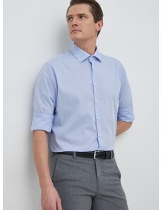 Памучна риза Seidensticker Shaped мъжка в синьо с кройка по тялото класическа яка 01.241600