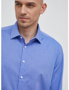 Памучна риза Seidensticker Shaped мъжка в синьо с кройка по тялото класическа яка 01.241600