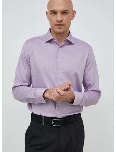 Памучна риза Seidensticker мъжка в лилаво с кройка по тялото класическа яка 01.693650