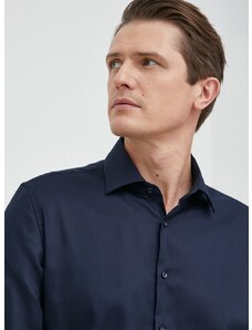 Памучна риза Seidensticker мъжка в тъмносиньо с кройка по тялото класическа яка 01.693650