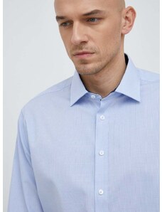 Памучна риза Seidensticker Shaped мъжка в синьо със стандартна кройка 01.253710