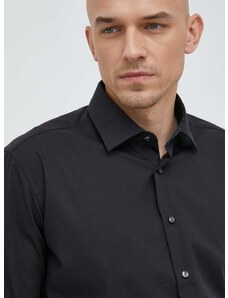 Памучна риза Seidensticker X-Slim мъжка в черно с кройка по тялото класическа яка 01.493690