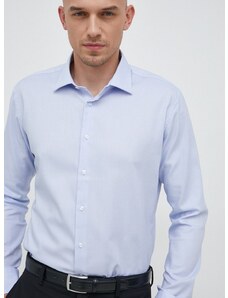 Памучна риза Seidensticker X-Slim мъжка в синьо с кройка по тялото класическа яка 01.493650