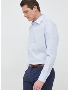 Памучна риза Seidensticker Shaped мъжка в синьо с кройка по тялото класическа яка 01.242610