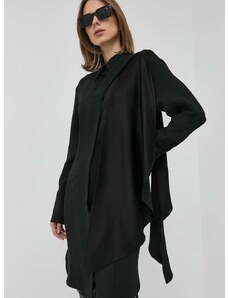 Рокля Victoria Beckham в черно къс модел със стандартна кройка