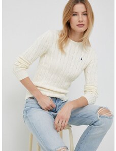 Памучен пуловер Polo Ralph Lauren в бежово 211891640