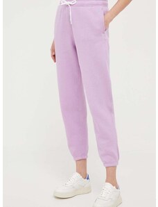 Спортен панталон Polo Ralph Lauren в лилаво с изчистен дизайн 211891560