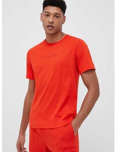 Тениска Calvin Klein Performance в оранжево меланж на
