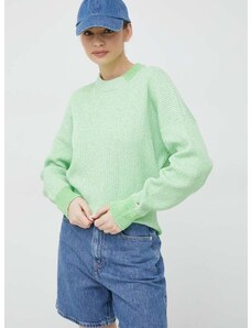 Памучен пуловер Tommy Hilfiger в зелено
