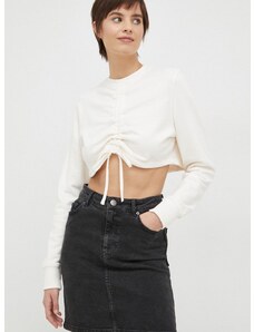 Суичър Calvin Klein Jeans в бяло с изчистен дизайн