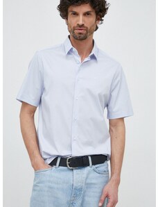 Риза Calvin Klein мъжка в синьо със стандартна кройка с класическа яка K10K109440