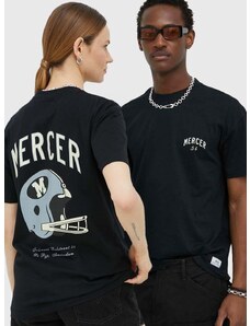 Памучна тениска Mercer Amsterdam в черно с принт