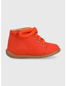Детски половинки обувки от кожа Pom D'api в оранжево