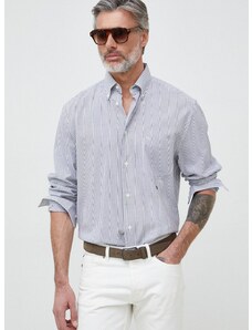 Риза Tommy Hilfiger x Shawn Mendes мъжка в бяло със свободна кройка с яка с копче