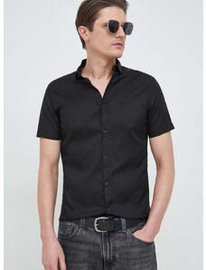 Риза Armani Exchange мъжка в черно със стандартна кройка с класическа яка 8NZC51 ZNYXZ NOS