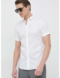 Риза Armani Exchange мъжка в бяло със стандартна кройка с класическа яка 8NZC51 ZNYXZ NOS