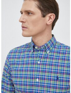 Риза Polo Ralph Lauren мъжка с кройка по тялото с яка с копче