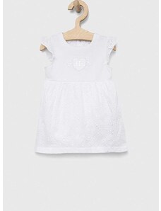 Бебешка рокля Guess в бяло къс модел разкроен модел